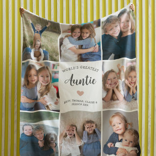 Tante Personalisiert Foto Collage Modern Fleecedecke