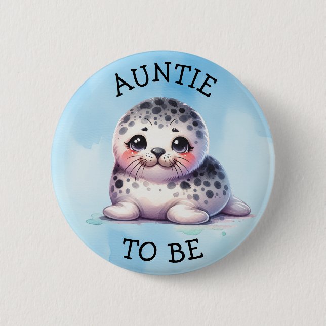 Tante | Polar Arctic Winter Baby Show Button (Vorderseite)