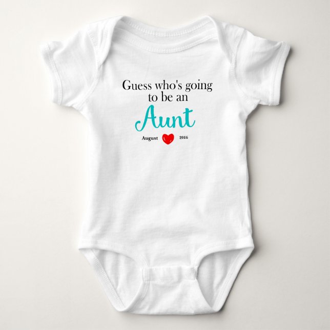 Tante Pregnancy Announcement Personalized Baby Strampler (Vorderseite)
