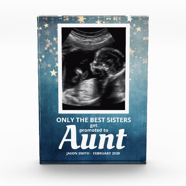 Tante Pregnancy Announction Baby Boy Ultrasound Fotoblock (Vorderseite)