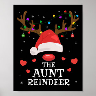 Tante Reindeer Familie Matching Weihnachtsfest Aun Poster
