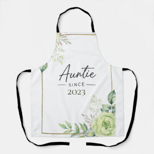 Tante seit personalisiertem Jahr Florales handgesc Schürze
