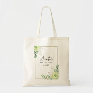 Tante seit personalisiertem Jahr Florales handgesc Tragetasche