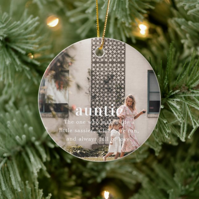 Tante | Sentimental Foto Keepake Weihnachten Keramik Ornament (Baum)