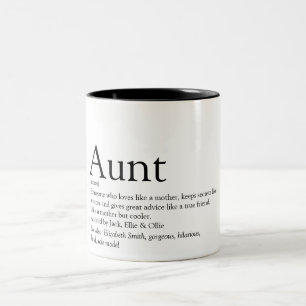 Tante Spaß Moderne Personalisierte Definitionszita Zweifarbige Tasse