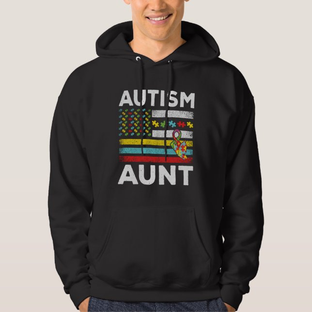 Tante Special Puzzle Flag Autismus Bewusstsein Hoodie (Vorderseite)