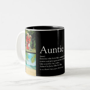 Tante Tantchen Definition 4 Foto-Collage Modern Zweifarbige Tasse