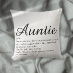 Tante Tante definiert Schwarz und Weiß-Chic-Skript Kissen<br><div class="desc">Personalisieren Sie Ihre Lieblings-Tante oder Tante,  um ein einzigartiges Geschenk zu schaffen. Ein perfekter Weg,  ihr zu zeigen,  wie phantastisch sie jeden Tag ist. Entwickelt von Thisisnotme©</div>