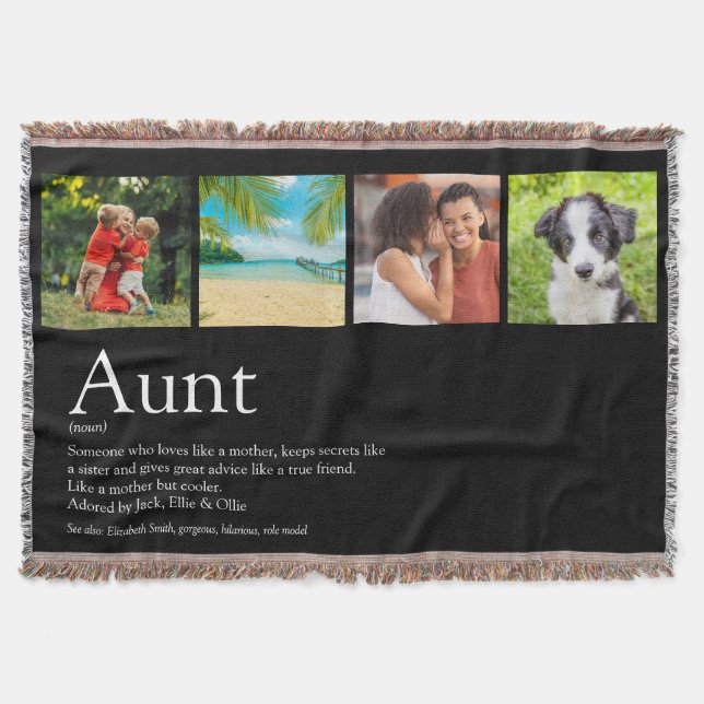 Tante Tante Definition Foto Collage Decke (Vorderseite)