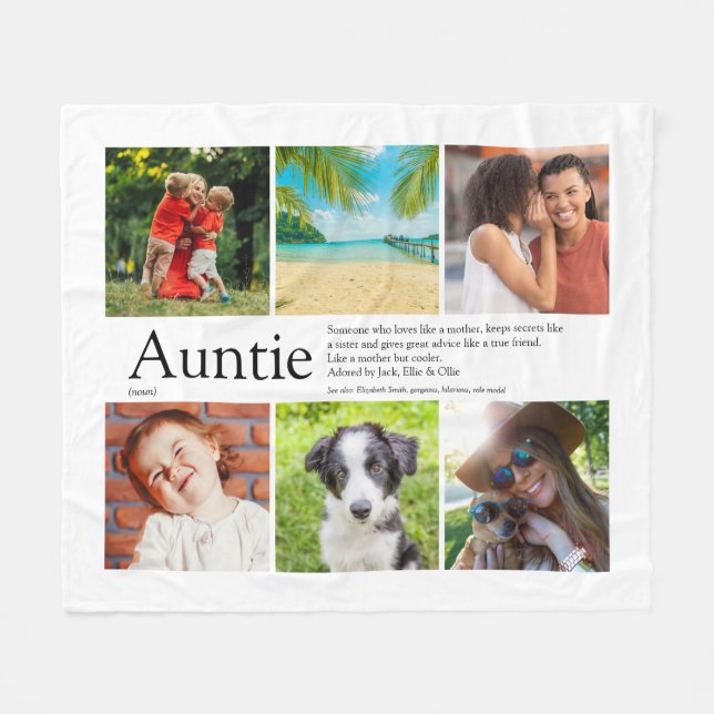 Tante Tante Definition Foto Collage Fleecedecke (Vorderseite (Horizontal))