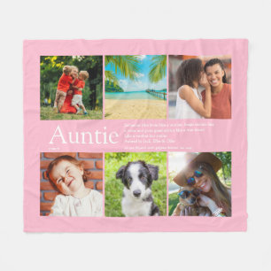 Tante Tante Definition Foto-Collage Pink Fleecedecke
