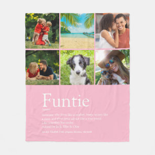 Tante Tante Definition Foto-Collage Rosa Fleecedecke