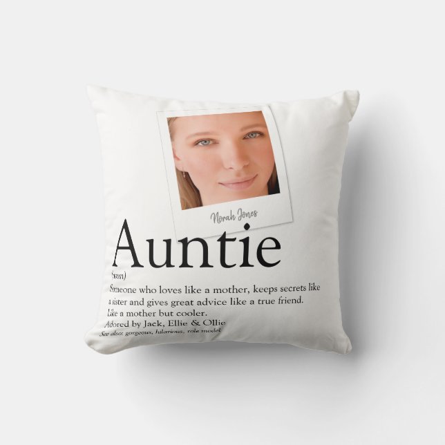 Tante Tante Definition Modernes Foto Kissen (Vorderseite)