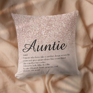 Tante Tante Definition Roségold Glitter am besten Kissen