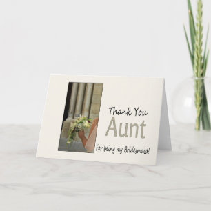 Tante Thank Sie für Sein meine Brautjungfer Dankeskarte