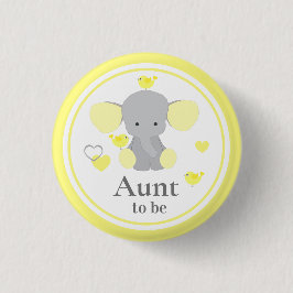 Tante to be Baby Boy Girl Shower Elephant Button