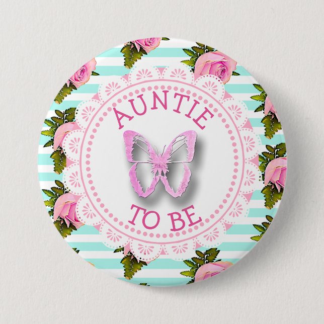 Tante to Be Baby Showknopf Button (Vorderseite)