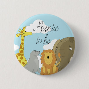 Tante to be Jungle Animals Baby Dusche Button