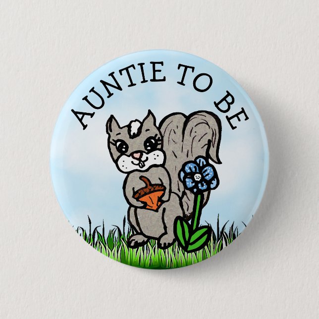Tante to be Little Fox Baby Shower Button (Vorderseite)