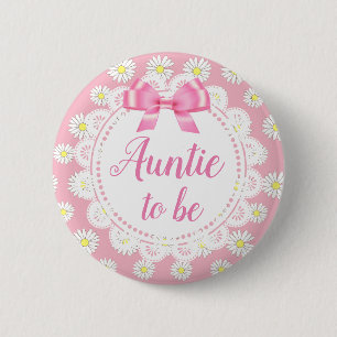 Tante to be Pink Daisies Baby Showknopf Button