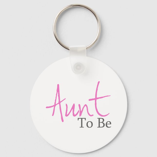 Tante to Be (rosa Script) Schlüsselanhänger (Vorderseite)