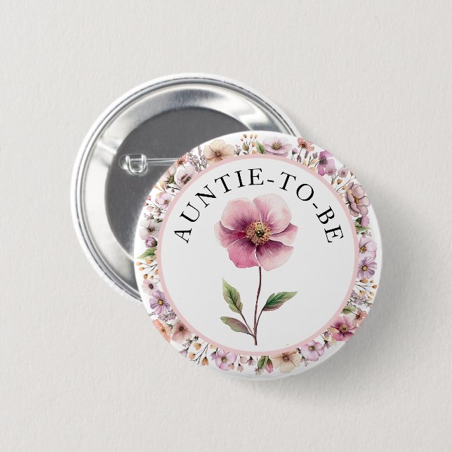 Tante to Be Wildblume Button - Dusty Pink Floral (Vorne & Hinten)