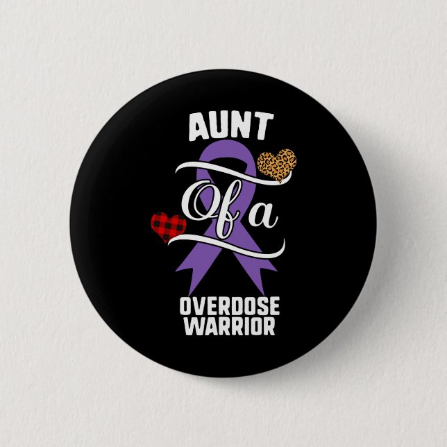 Tante Überdosis Bewusstsein Leopard Buffalo Karier Button (Vorderseite)