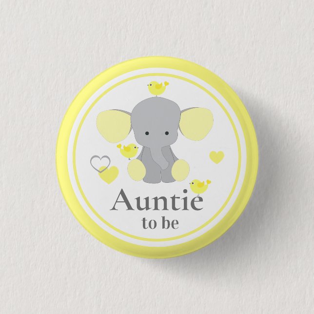 Tante, um Baby Boy Girl Duschvorhänger zu sein Button (Vorderseite)