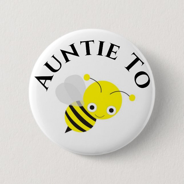 Tante um eine neue Tante Kinderdusche zu sein Button (Vorderseite)