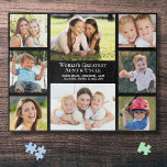 Tante Uncle 8 Foto Collage<br><div class="desc">Dieses schwarze Puzzle ist ein Geschenk für die weltbeste Tante und den weltbesten Onkel und bietet eine 8-Foto-Collage aus Nichten und Neffen sowie "Weltgrößte Tante & Onkel" in eleganter weißer Typografie.</div>