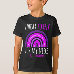 Tante Uncle I trage Lila für My Niece Epilepsy Awa T-Shirt