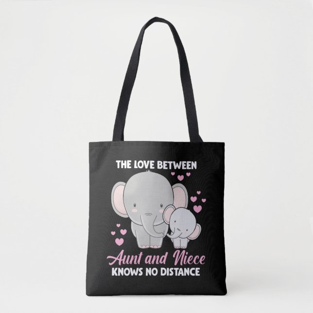 Tante und Niece Liebe Auntie Familie Elefanten Her Tasche (Vorderseite)