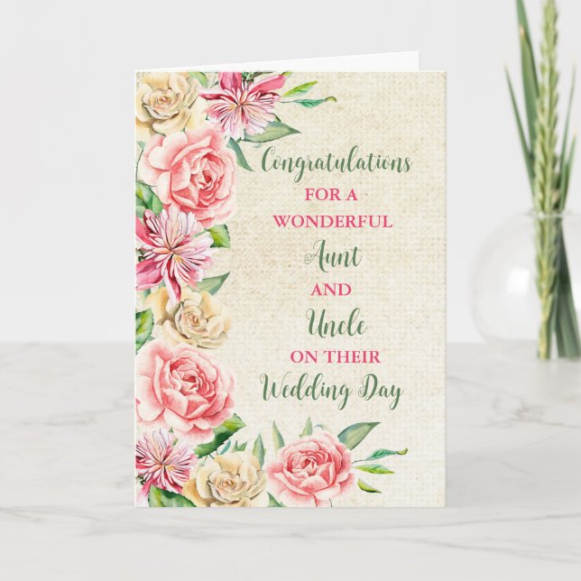 Tante und Onkel Hochzeitstag Glückwunsch Karte (Vorderseite)
