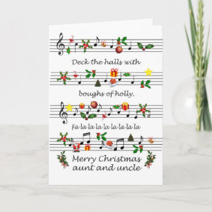 Tante und Onkel Weihnachtsmusik Decke Die Hallen Feiertagskarte