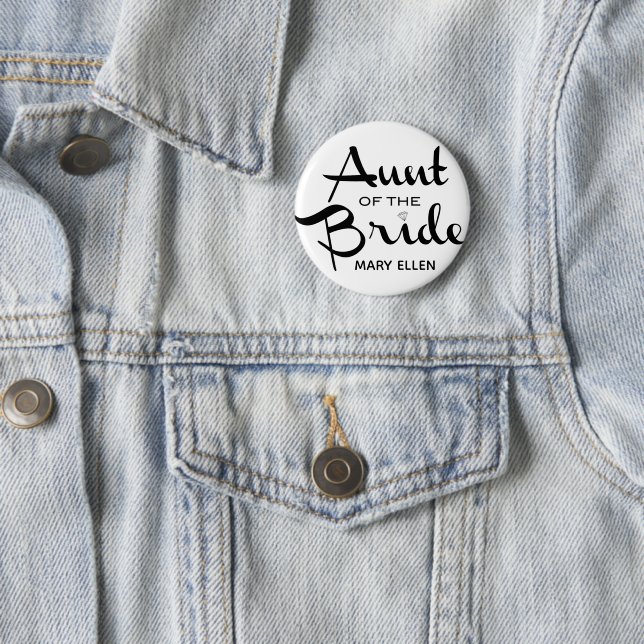 Tante von Bride Retro Personalisiert Button (Beispiel)