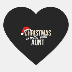 Tante - Weihnachten ist besser mit Tante Herz-Aufkleber