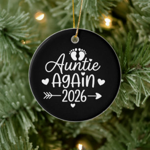 Tante wieder 2026 Schwangerschaftsankündigung Keramik Ornament