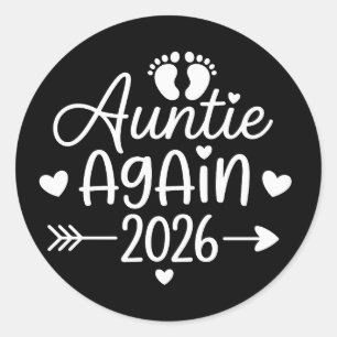 Tante wieder 2026 Schwangerschaftsankündigung Runder Aufkleber