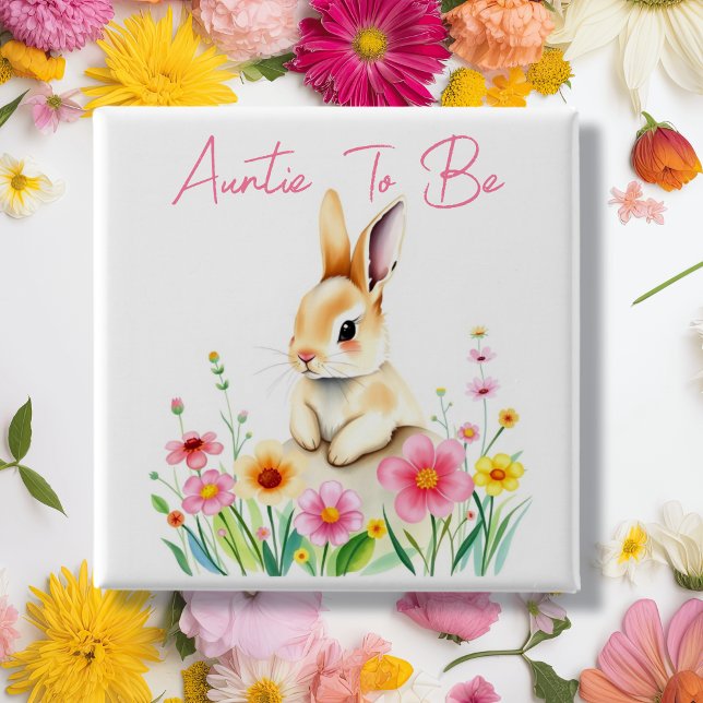 Tante | Woodland Themed Baby Dusche Button (Von Creator hochgeladen)