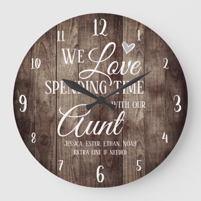 Tante-Zeit mit Individuelle Name Große Wanduhr (Vorderseite)
