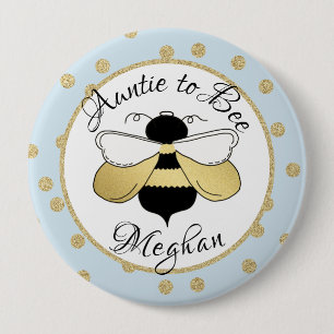 Tante zu Bee Gold Confetti Button