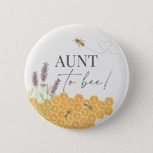 Tante zu Biene, Honigbiene für Babydusche Button