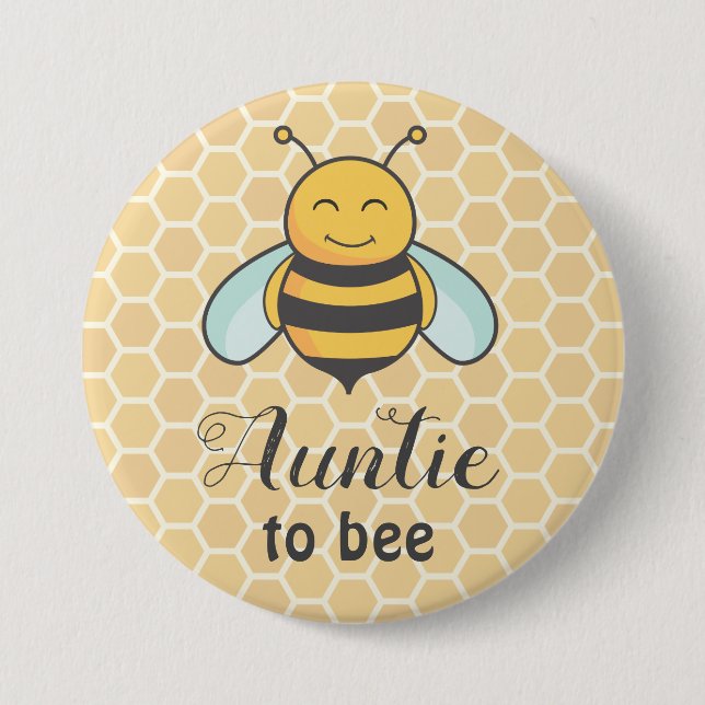 Tante zu Honeybee Tante Abzeichen Niedlich Baby Sh Button (Vorderseite)
