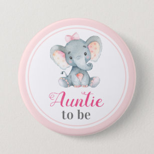 Tante zu New Tante Baby Girl Duwer Elephant Button