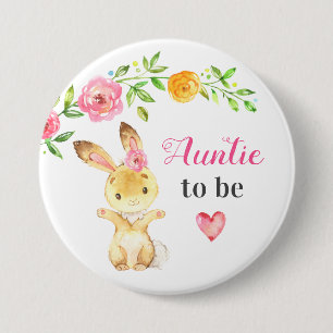 Tante zu New Tante Bunny Rabbit Babydusche Button