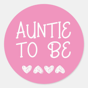 Tante zu Pink Hearts Baby Shooting Button Runder Aufkleber