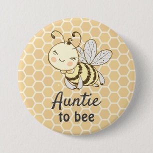 Tante zu Tante Yellow Bumblebee Bee Baby Dusche Button