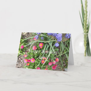 Tante's Geburtstagsbett-Blume Karte