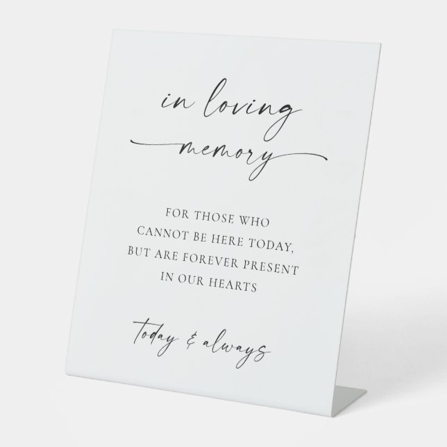 TANYA | In Love Memory Sign für Hochzeiten Sockelschild (Vorderseite)