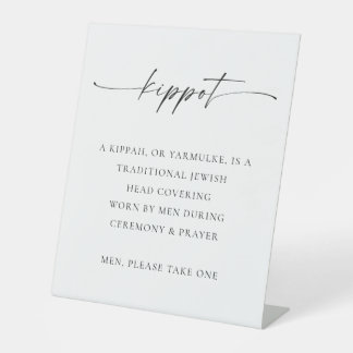 TANYA | Kippot Sign Jewish Wedding Yarmulke Basket Sockelschild